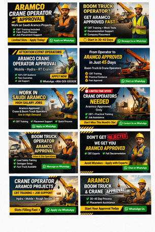 Jeddah, Job Seekers, Aramco Crane Operator Approval  Support