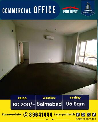 Salmabad, Apartments/Houses, BHD 200/month,  1 BR,  95 Sq. Meter,  Commercial Office Space For Rent In Salmabad Near Highway BD.200/-