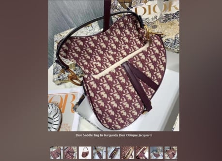 New York, Clothing & Accessories, Dior Saddle Bag &ndash; Burgundy Dior Oblique Jacquard (Spottedbags)