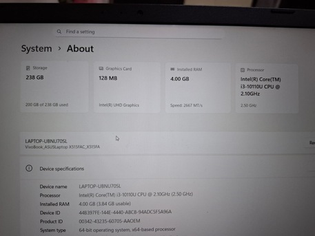 Riffa, Computers, BHD 60,  ASUS VivoBook I3 10th Gen | Good Condition | Ready To Use