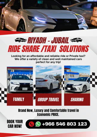 Jubail, Rideshare, Jubail Riyadh Ride Share (Taxi)