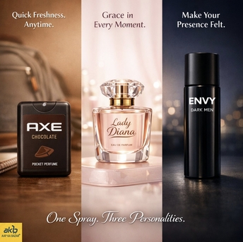 New Delhi, Household, One Spray, Three Personalities &ndash; Axe, Lady Diana & Envy Dark