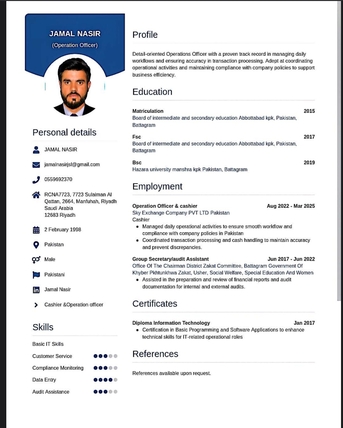 Riyadh, Job Seekers, Cashier+ Operation Officer+accountant+document Controller