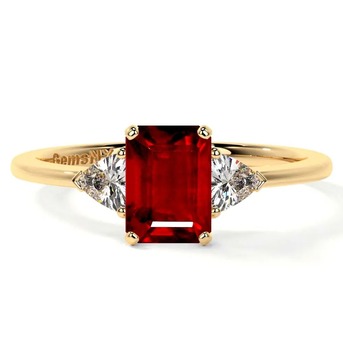 New York, Jewelry, USD 3840,  Luxury Ruby Engagement Rings Emerald Cut 0.94cttw