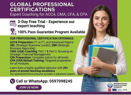 Al Aziziyah, Lessons Offered, Professional Accounting & Finance Tuition &ndash; ACCA, CMA, CFA, CPA    With Expert Guidance!