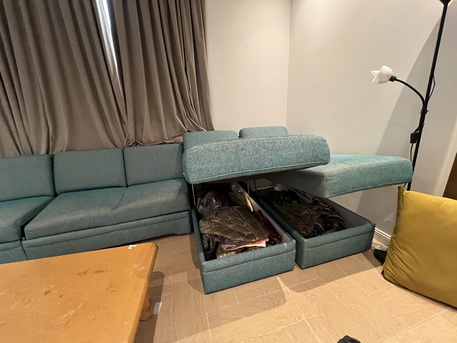Riyadh, Furniture, SAR 1000,  Eddy L-shaped Sofa With Storage For Sale