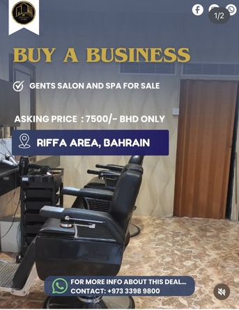 Riffa, Businesses For Sale, GENTS SALOON AND SPA FOR SALE