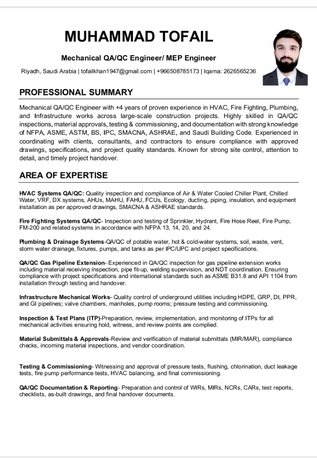 Makkah, Job Seekers, Quality Control Mechanical/ MEP Engineer |5 Years Of Experience| Immediate Joining