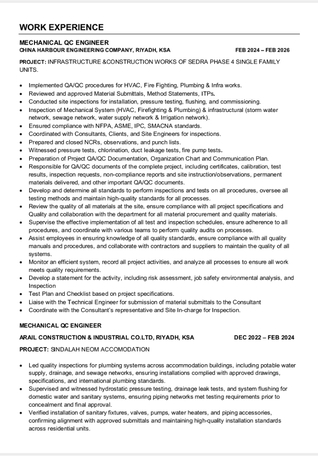 Makkah, Job Seekers, Quality Control Mechanical/ MEP Engineer |5 Years Of Experience| Immediate Joining