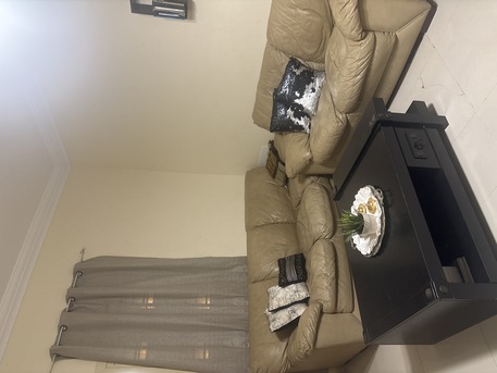 Jeddah, Furniture, SAR 500,  Beige Leather Sofa Set (Sofa + Armchair) &ndash; Good Condition