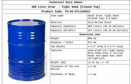 Jeddah, Materials, SAR 40,  We Are Selling New Steel Drums 209 Litres 16 Kg