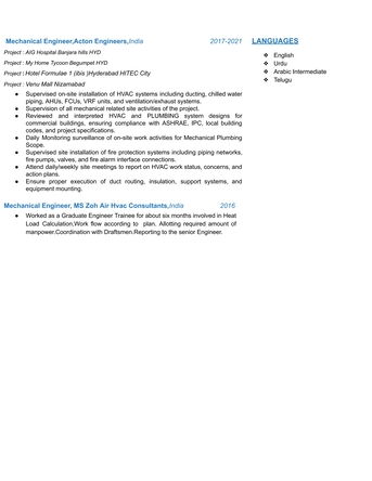 Khobar, Job Seekers, Looking For The Post Of Mechanical Engineer