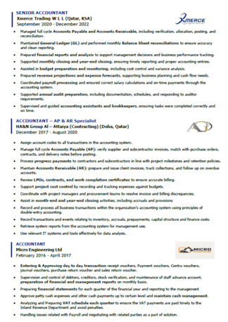 Jeddah, Job Seekers, Senior Accountant | Financial Analyst | Chief Accountant | Accountant |Immediate Available