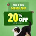USD 10,  Flea & Tick Season Sale - 20% OFF + Free Shipping - PetCareClub