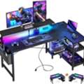 USD 231,  Best Gaming Desk With Storage & LED Lights For Ultimate Setup