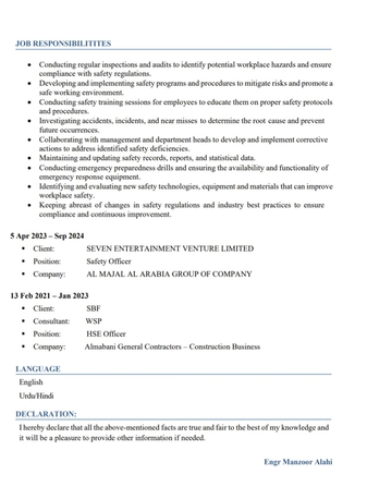 Riyadh, Job Seekers, Safety Officer