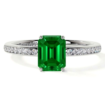 New York, Jewelry, USD 1328,  Premium 0.78cttw Lab Grown Emerald Engagement Ring From GemsNY