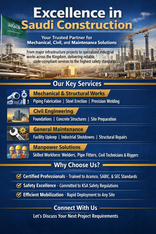 Riyadh, Construction, Excellence In Saudi Construction Your Trusted Partner For Mechanical, Civil, & Maintenance