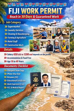 Jubail, Immigration, FIJI WORK PERMIT  WITHIN 30 DAYS ARRIVAL GUARANTEED