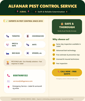 Jubail, Pest Control, Pest Control Service&ndash; Jubail