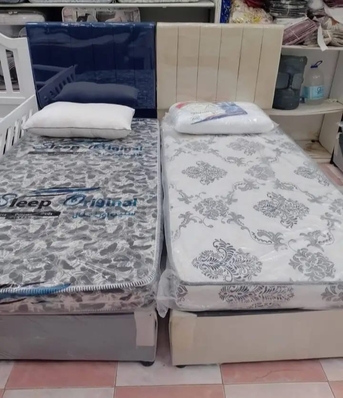 Al Mahjar, Furniture, SAR 310,  1️⃣ 🛏️ Single Bed With Mattress + FREE Pillow 🎁 | Stylish Designs & Colours 🌈