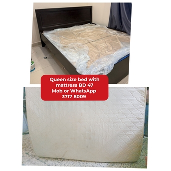 Manama, Furniture, BHD 47,  🌍🌐Queen Size Bed With Mattress In Good Condition For Sale With Delivery