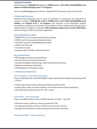 Riyadh, Job Seekers, HSE Engineer, Coordinator, Supervisor