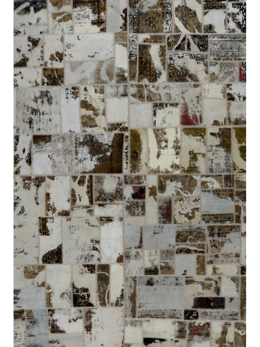 New York, Furniture, USD 1100,  8x12 Vintage Distressed Persian Patchwork Area Rug - 109570