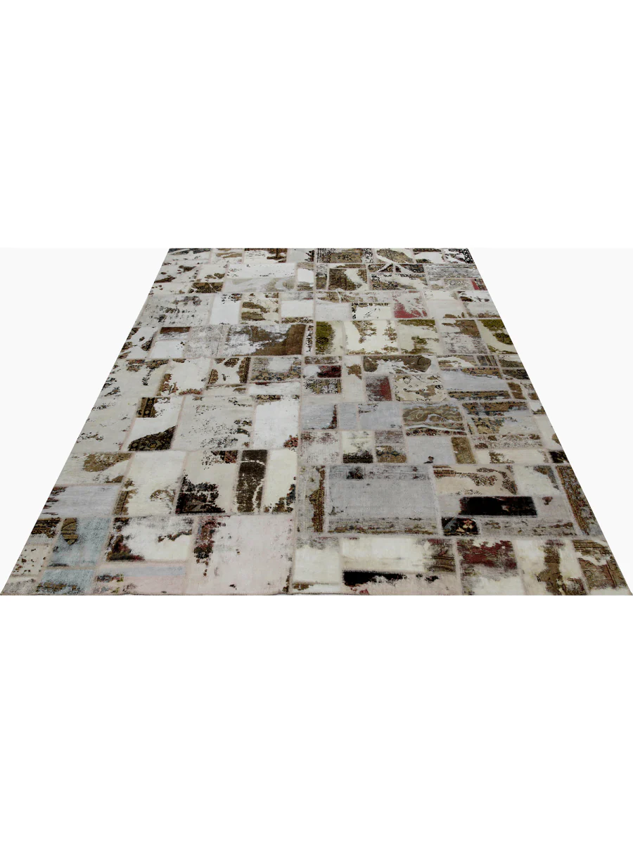 New York, Furniture, USD 1100,  8x12 Vintage Distressed Persian Patchwork Area Rug - 109570