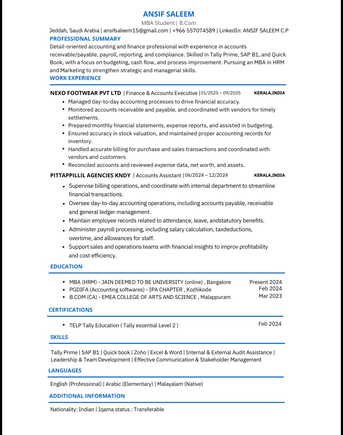 Jeddah, Job Seekers, ASSISTANT ACCOUNTANT