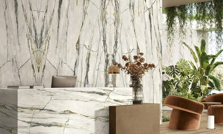 New York, Materials, Elegant Porcelain Bathroom Countertops In Highland Park | Primus Surfaces