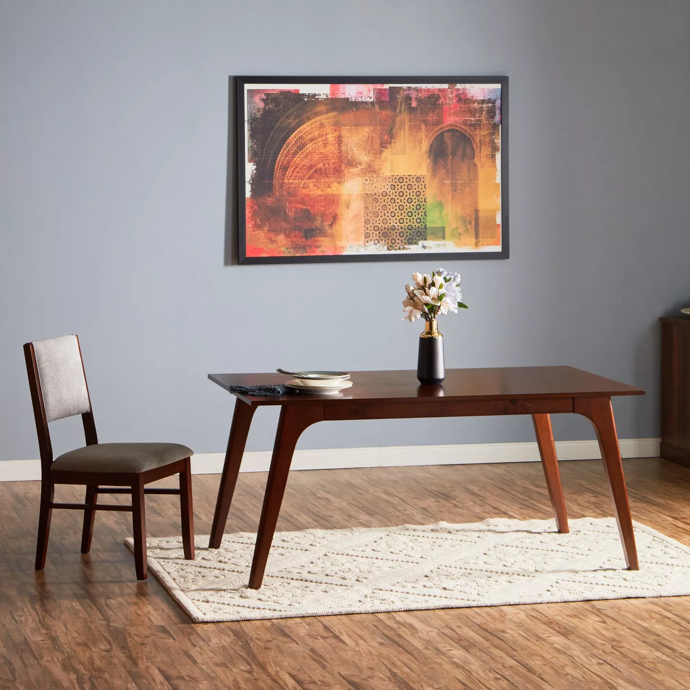 Rabigh, Furniture, SAR 1095,  Home Centre - Evon 6-Seater Wooden Top Dining Set