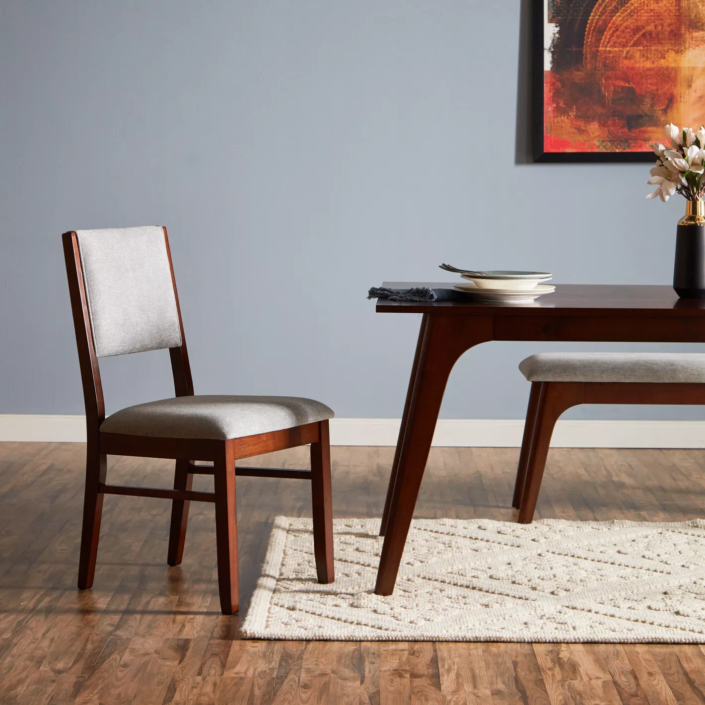 Rabigh, Furniture, SAR 1095,  Home Centre - Evon 6-Seater Wooden Top Dining Set