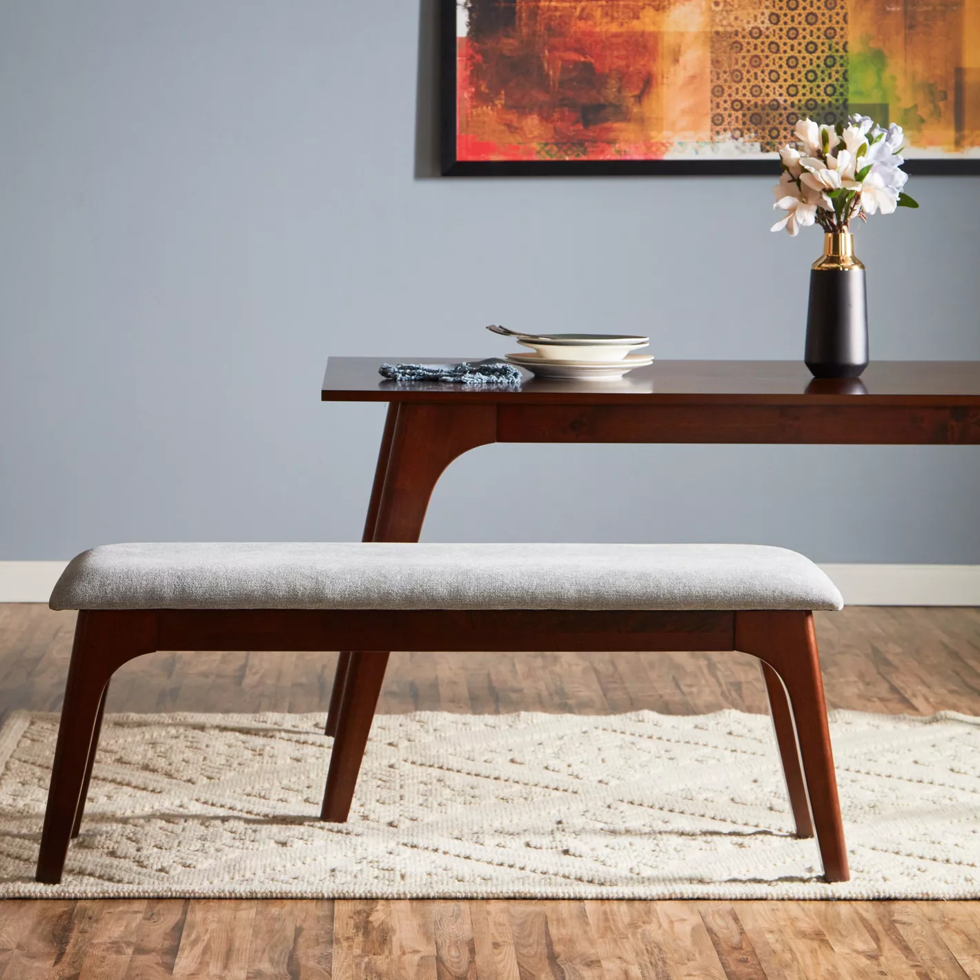 Rabigh, Furniture, SAR 1095,  Home Centre - Evon 6-Seater Wooden Top Dining Set