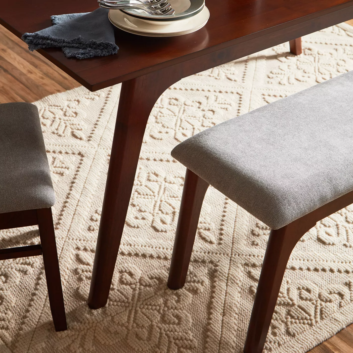 Rabigh, Furniture, SAR 1095,  Home Centre - Evon 6-Seater Wooden Top Dining Set