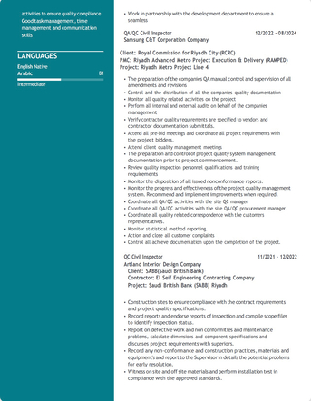 Riyadh, Job Seekers, QA/QC ENGINEER