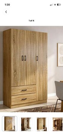 Al Aziziyah, Furniture, SAR 500,  Brand New Wooden Wardrobe For Sale &ndash; Unopened (3 Door + 2 Drawers)