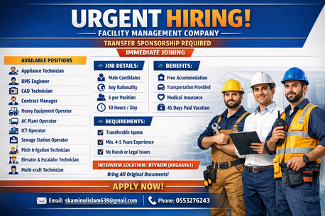 Riyadh, Jobs, Urgently We Need Transfersponsorship Saudiarabia