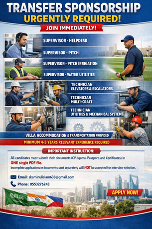 Riyadh, Jobs, Urgently We Need Transfersponsorship Saudiarabia