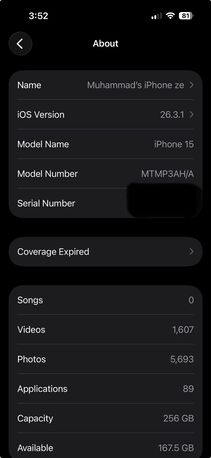 Thuqbah, Mobile Phones, SAR 2000,  IPhone 15 (256 GB) (87 Health) (Ultra Mint) Rare Find All Original WITH BOX &ldquo;Like NEW&rdquo;