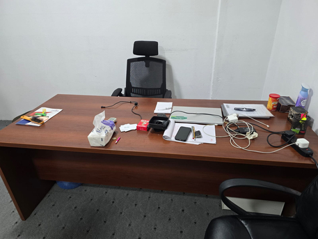Al Shemaysi, Furniture, SAR 600,  Office Table & A Adjustable Chair Up For Sale.NEGOTIABLE