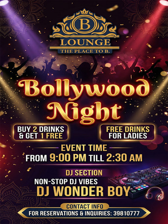 Manama, Event Planning, Bollywood Night At B Lounge March 25, 2026