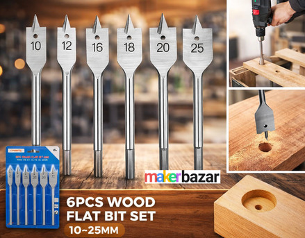 Faridabad, Tools, INR 149,  6pcs Spade Drill Bit Set (10&ndash;25mm) &ndash; Flat-Head Hex-Shank Wood Cutting Tools