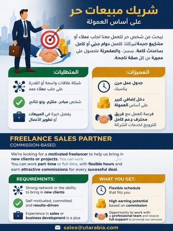 Riyadh, Jobs, شريك مبيعات حر &ndash; على أساس &ldquo;Freelance Business Development / Sales Partner
