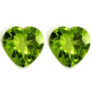 New York, Jewelry, USD 765,  Own Gemstones For Sale 3.40 Cttw Peridot Heart Gem Pair