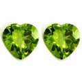 USD 765,  Own Gemstones For Sale 3.40 Cttw Peridot Heart Gem Pair