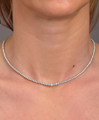 London, Jewelry, GBP 8500,  Luxury 6ct Graduated Diamond Tennis Necklace In London.