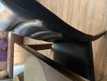 Jeddah, Furniture, SAR 450,  Dining Table 6 Seats Pure Wood And Leather Chairs