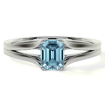 New York, Jewelry, USD 1598,  Shop Emerald Cut Aquamarine Ring Natural 0.60 Cts Elegant Design