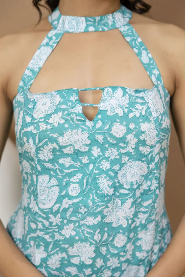 Mumbai, Clothing & Accessories, INR 749,  Mohini Turquoise Neck Straps Corset Kurti